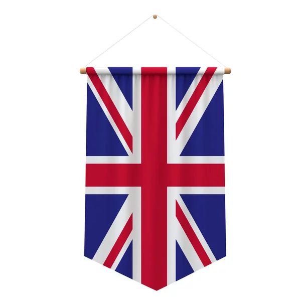 英国国旗布悬挂横幅。3d 渲染 — 图库照片