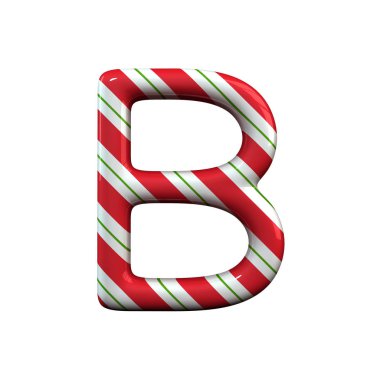 kırmızı ve beyaz çizgili şeker kamışı harfi B