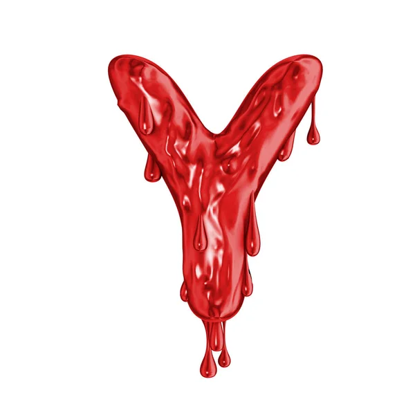 Blood font halloween horror letter Y — Stock Photo, Image