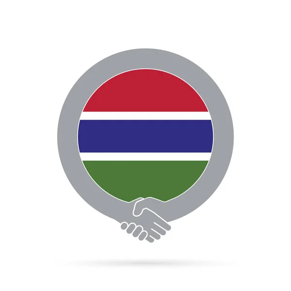 Значок с флагом Гамбии. соглашение, добро пожаловать, сотрудничество conc — стоковое фото