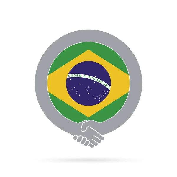 Значок бразильского флага. соглашение, добро пожаловать, сотрудничество conc — стоковое фото