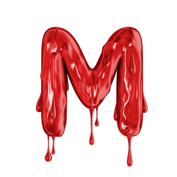 Czcionka krwi Halloween horror list M — Zdjęcie stockowe