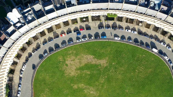 Vista aérea do Crescente Real em Bath, Somerset, Reino Unido — Fotografia de Stock