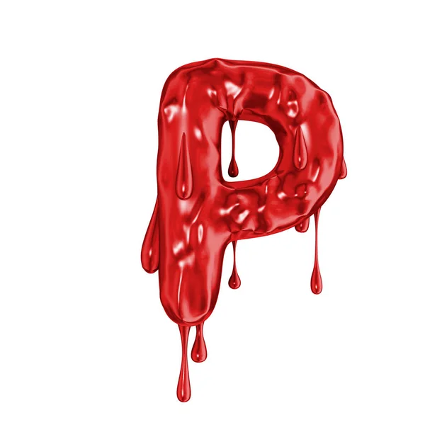 Blood font halloween horror letter P — Stock Photo, Image