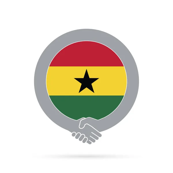 Bandera de Ghana icono apretón de manos. acuerdo, bienvenida, acuerdo de cooperación — Foto de Stock