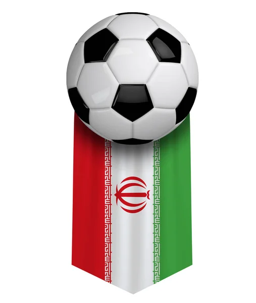 Ткань с флагом Ирана, вешающая плакат. 3D рендеринг — стоковое фото