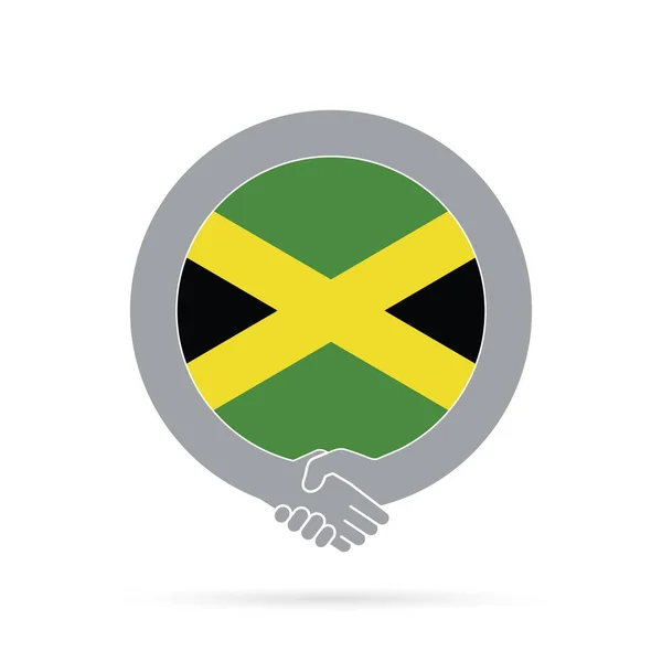 Bandera de Jamaica icono de apretón de manos. acuerdo, bienvenido, cooperación con —  Fotos de Stock