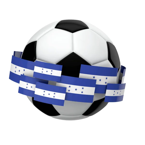 Piłka nożna z flagą Hondurasu przeciwko zwykły biały backgro — Zdjęcie stockowe