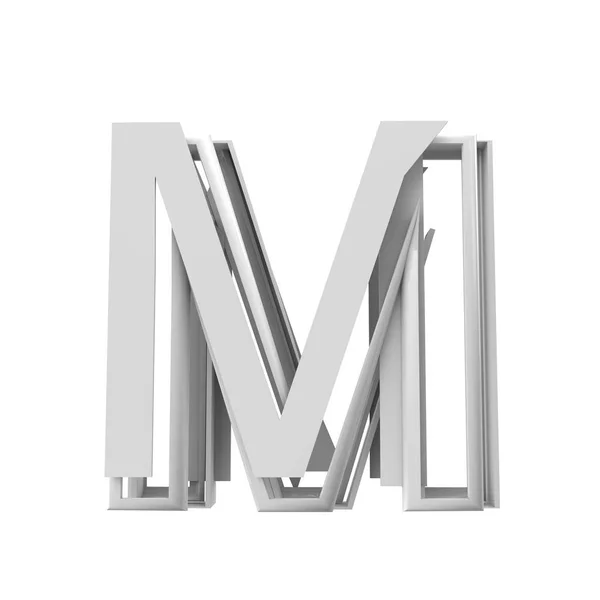 Letter M, abstract gefragmenteerd geometrische lettertype. 3D-rendering — Stockfoto