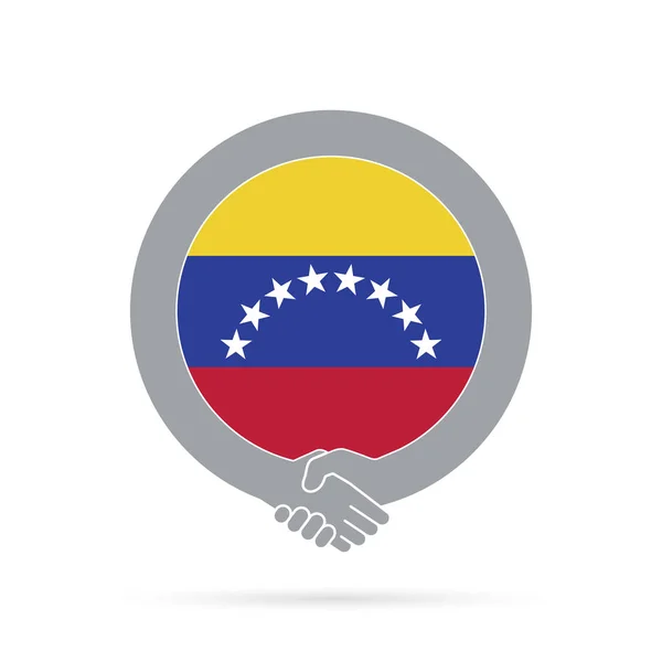 委内瑞拉国旗握手图标。协议，欢迎，合作 c — 图库照片