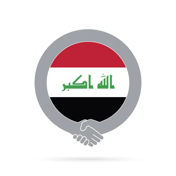 Icona della stretta di mano in Iraq. accordo, benvenuta, cooperazione concep — Foto Stock