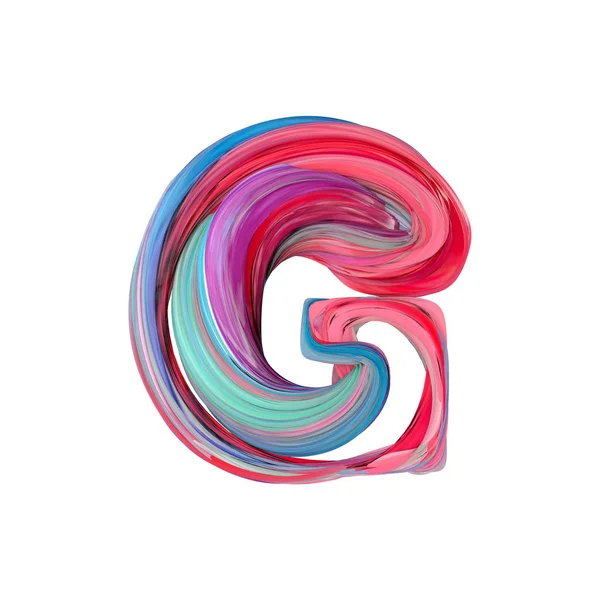 Litera G alfabet abstrakcyjny. Renderowanie 3D — Zdjęcie stockowe
