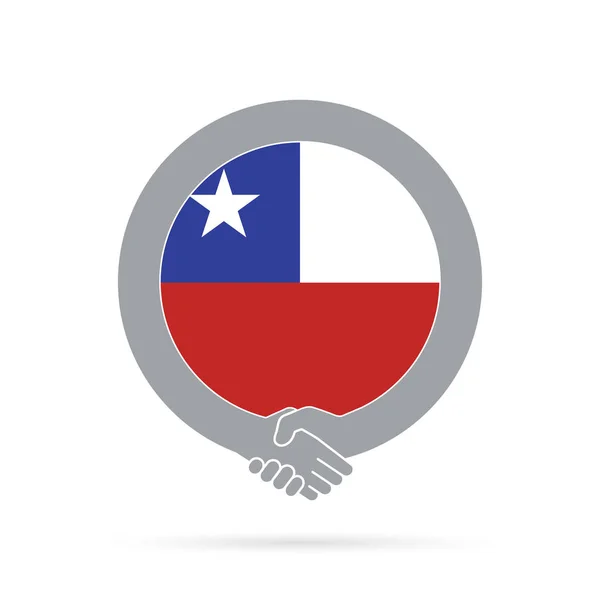 Chilská ikona příznaku pro signalizace. dohoda, Vítejte, spolupráce — Stock fotografie