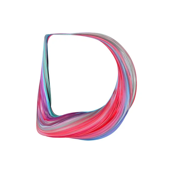 Буква D абстрактный алфавит. 3D рендеринг — стоковое фото