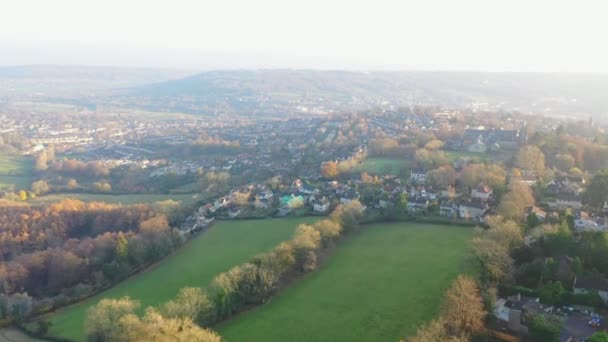 Vista Elevata Delle Case Del Traffico Della Città Vecchia Durante — Video Stock