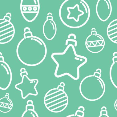 Noel dikişsiz bauble dekorasyon vektör arka plan