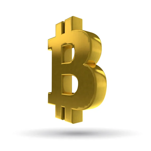 Concepto de símbolo de moneda digital Bitcoin. Renderizado 3D —  Fotos de Stock