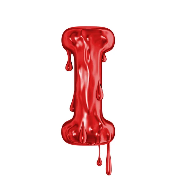 Blood font halloween horror letter I — Stock Photo, Image