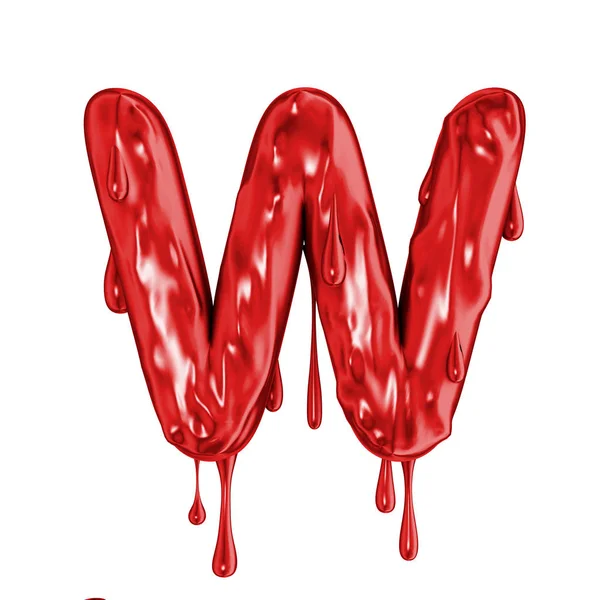 Blood font halloween horror letter W — Stock Photo, Image