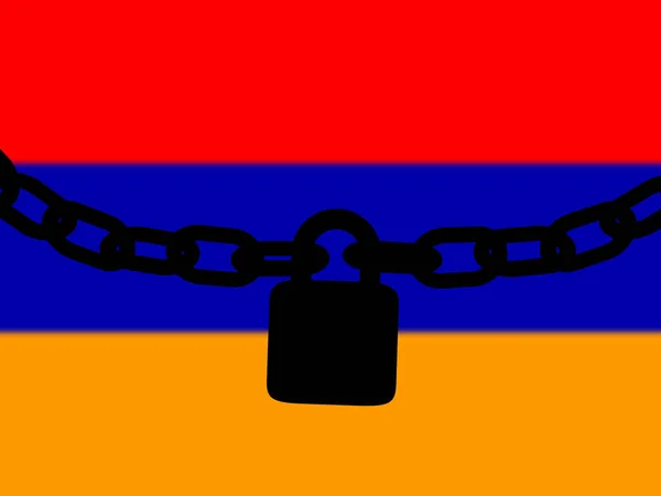 亚美尼亚安全。链和挂锁的剪影在民族a — 图库照片