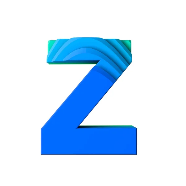 Lettre Z. Type de caractère à effet d'onde en couches. Rendu 3D — Photo
