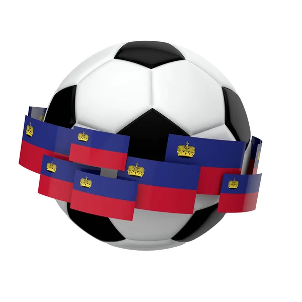 Fotboll fotboll med Liechtenstein sjunker mot en vanlig vit ba — Stockfoto