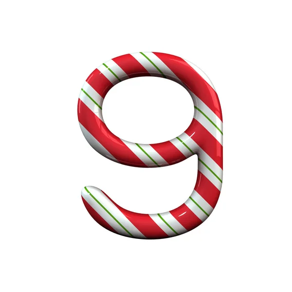 Red and white stripe candy cane number 9 — Stock Photo, Image