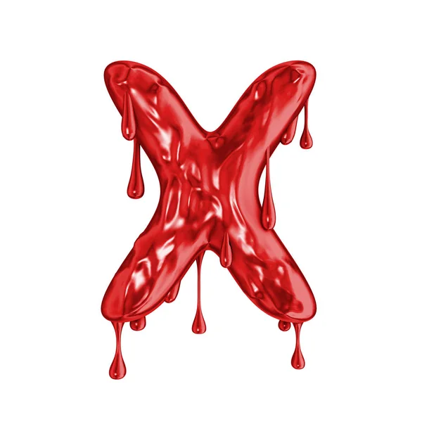 Blood font halloween horror letter X — Stock Photo, Image