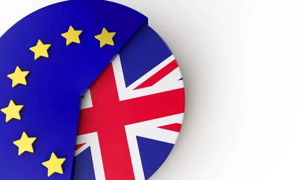 Concepto Brexit. Unión Europea y Reino Unido gráfico circular. 3D —  Fotos de Stock