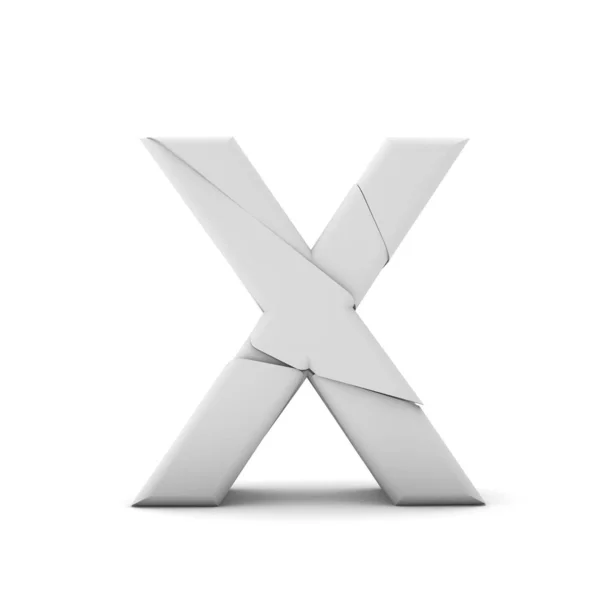 Letra X, fuente rota. Renderizado 3D — Foto de Stock