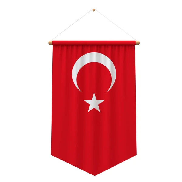 Turkije vlag doek opknoping banner. 3D-rendering — Stockfoto