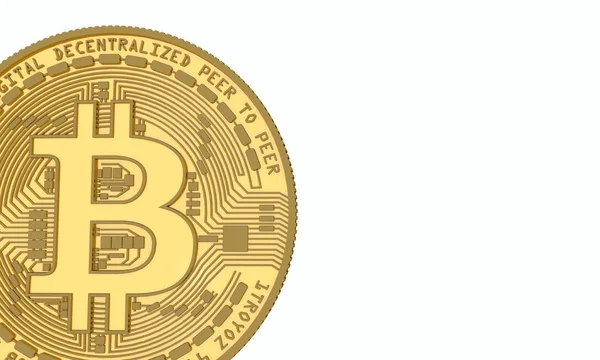 Bitcoin moneda criptomoneda. Renderizado 3D —  Fotos de Stock
