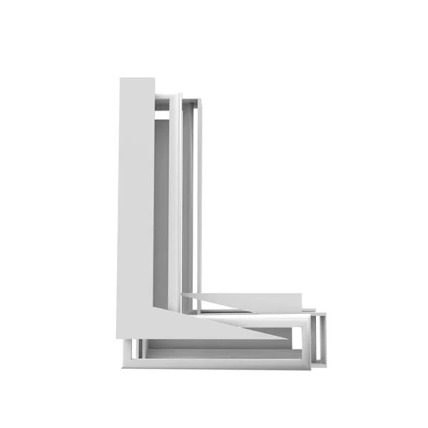 字母 L，抽象零碎几何字体。3d 渲染 — 图库照片
