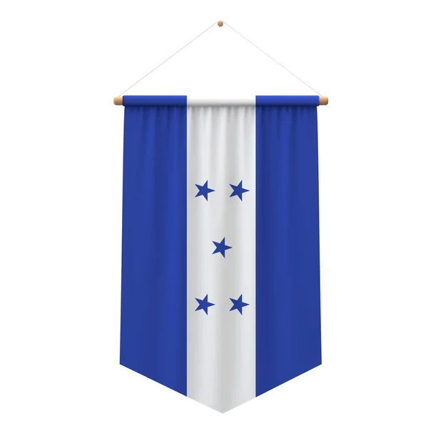 Banner colgante de tela de bandera de Honduras. Renderizado 3D —  Fotos de Stock