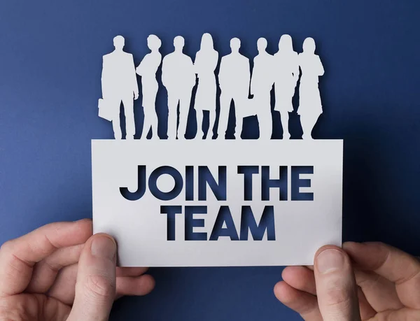 Join the team business people sign. Recruitment and career devel