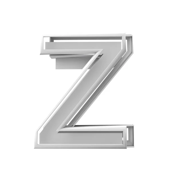 Z harfi, Soyut parçalanmış geometrik yazı tipi. 3d Rendering — Stok fotoğraf