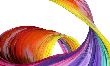 Soyut fırça darbesi akan çizgi. Yaratıcı arka plan. 3d Rend