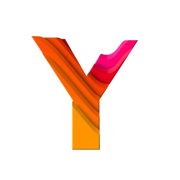 Letter Y. Layered wave effect character type. 3D Rendering — Stock Photo, Image