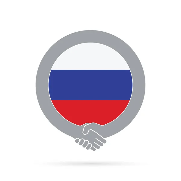 Иконка с флагом России. соглашение, добро пожаловать, сотрудничество conc — стоковое фото