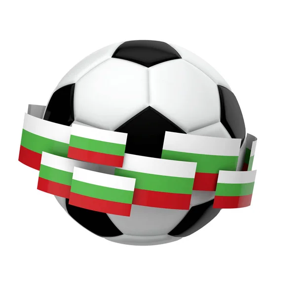 ฟุตบอลกับธงบัลแกเรียกับพื้นหลังสีขาวธรรมดา — ภาพถ่ายสต็อก