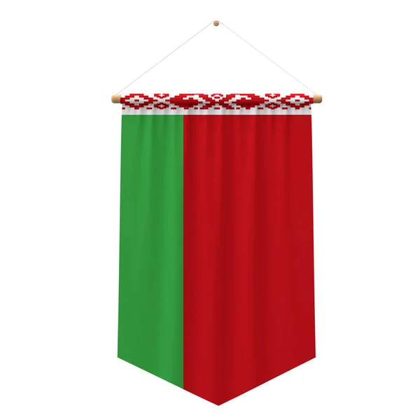 Wit-Rusland vlag doek opknoping banner. 3D-rendering — Stockfoto