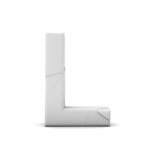 L harfi, kırık kırık yazı tipi. 3d Rendering — Stok fotoğraf