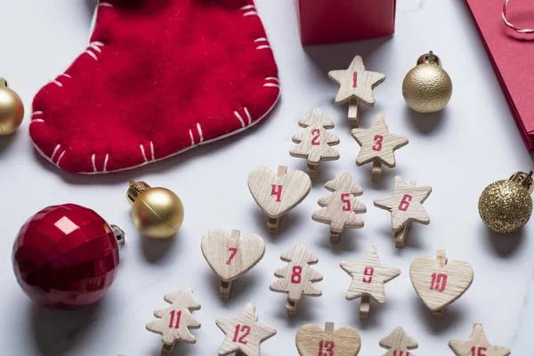 Jul Adventskalender festlig bakgrund — Stockfoto