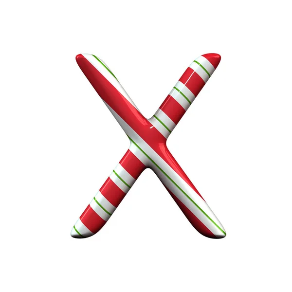 Rojo y blanco raya caramelo bastón letra X —  Fotos de Stock