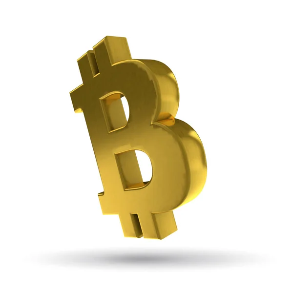 Bitcoin simbol mata uang digital konsep. Perenderan 3D — Stok Foto