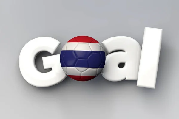 Kosta Rika bayraklı futbol topu ile futbol golü. 3d Rendering — Stok fotoğraf