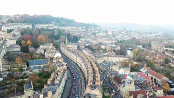 Vista Elevata Delle Case Del Traffico Della Città Vecchia Durante — Video Stock