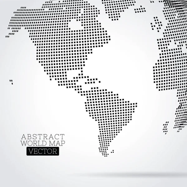 Küçük karelerden yapılmış piksel dünya haritası — Stok Vektör