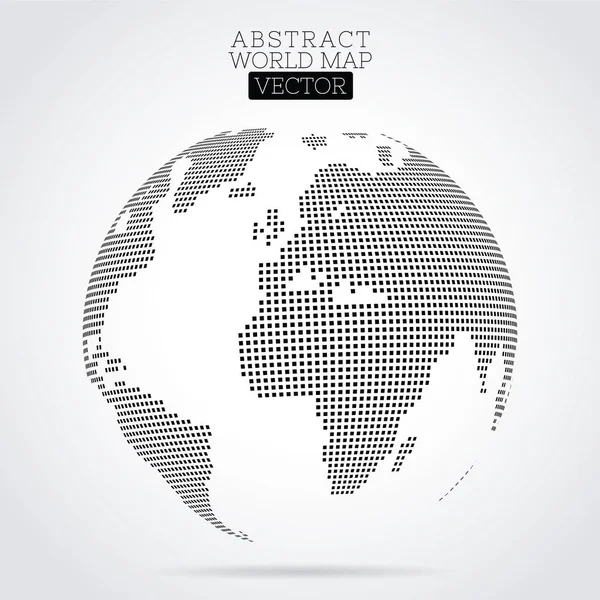 小さな正方形から作られたピクセル世界地図 — ストックベクタ