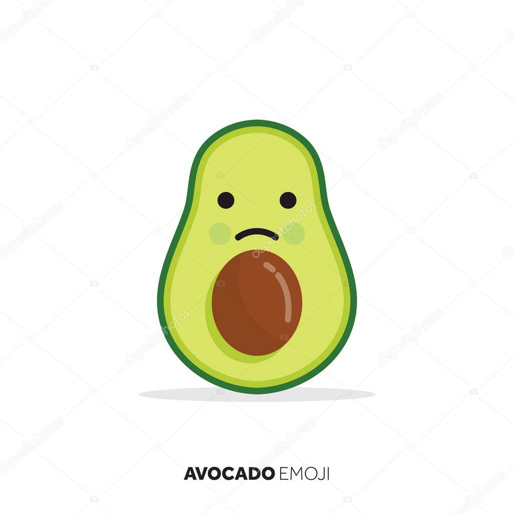 Avocado fruit cute emoji character icon